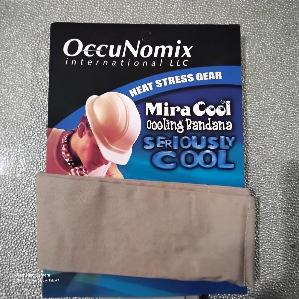 Set 3 OccuNomix MiraCool Seriously Cooling Khaki Tan Neck Bandanas New In Pack